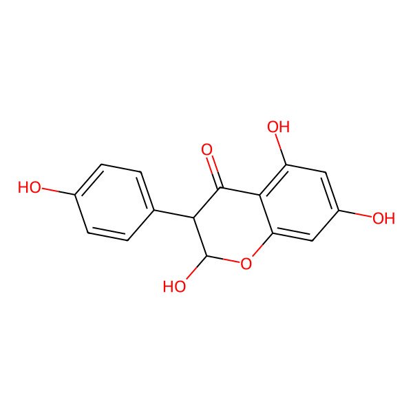 2D Structure of (2R,3R)-2,5,7-trihydroxy-3-(4-hydroxyphenyl)-2,3-dihydrochromen-4-one