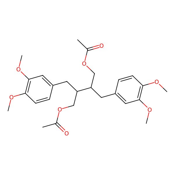 2D Structure of [(2R,3R)-3-(acetyloxymethyl)-4-(3,4-dimethoxyphenyl)-2-[(3,4-dimethoxyphenyl)methyl]butyl] acetate