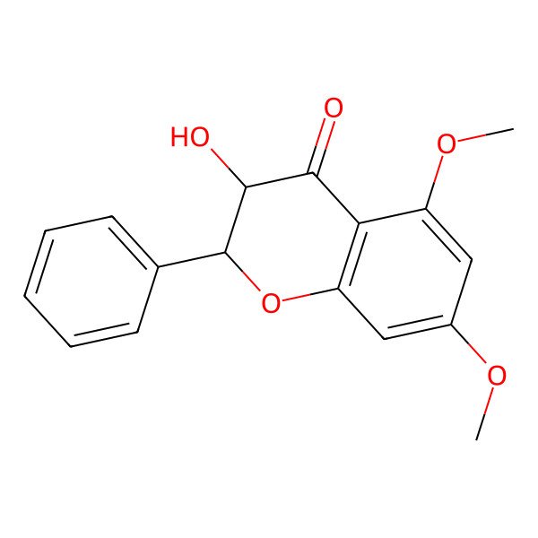 2D Structure of (2R,3R)-3-hydroxy-5,7-dimethoxy-2-phenyl-2,3-dihydrochromen-4-one