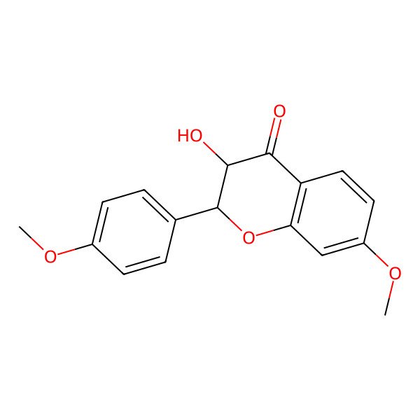 2D Structure of (2R,3R)-3-hydroxy-7-methoxy-2-(4-methoxyphenyl)-2,3-dihydrochromen-4-one