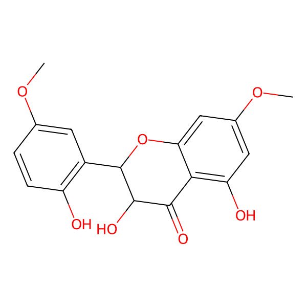 2D Structure of (2r,3r)-3,5,2'-Trihydroxy-7,5'-dimethoxyflavanone