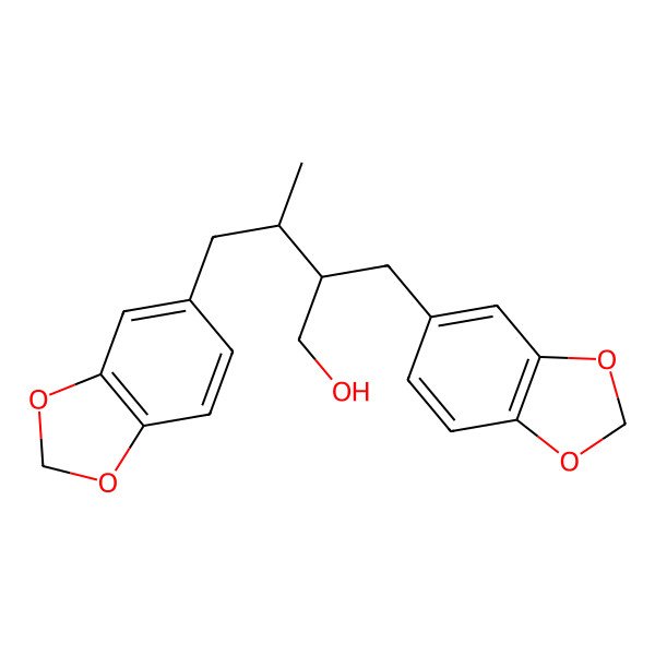 2D Structure of (2R,3R)-4-(1,3-benzodioxol-5-yl)-2-(1,3-benzodioxol-5-ylmethyl)-3-methylbutan-1-ol
