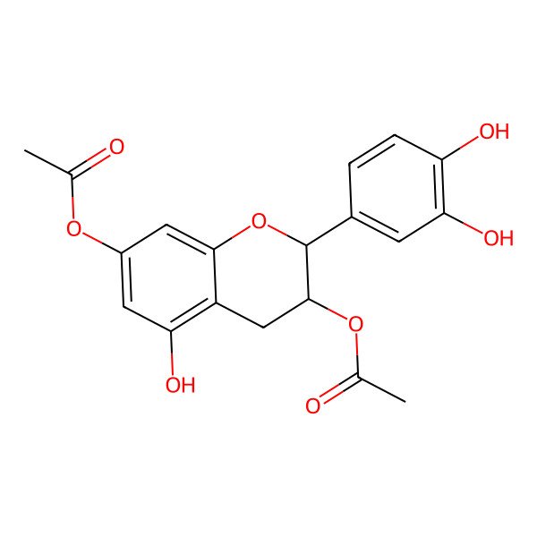 2D Structure of [(2R,3R)-7-acetyloxy-2-(3,4-dihydroxyphenyl)-5-hydroxy-3,4-dihydro-2H-chromen-3-yl] acetate