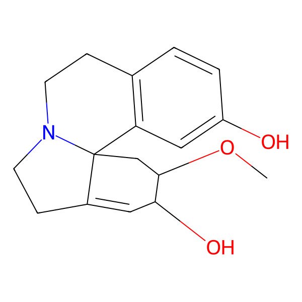 2D Structure of (2R,3R,13bS)-2-methoxy-2,3,5,6,8,9-hexahydro-1H-indolo[7a,1-a]isoquinoline-3,12-diol