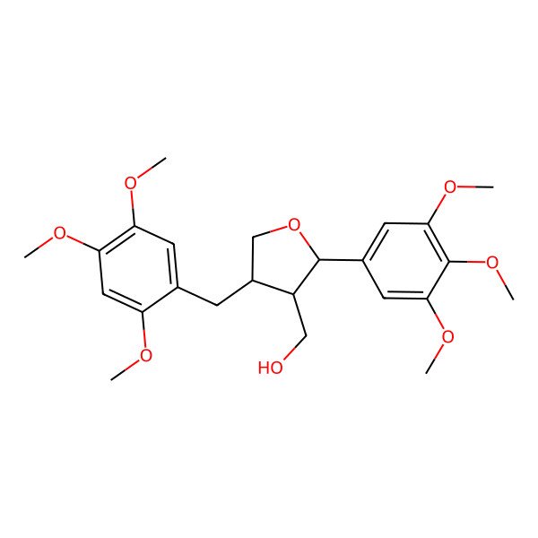 2D Structure of [(2R,3R,4R)-2-(3,4,5-trimethoxyphenyl)-4-[(2,4,5-trimethoxyphenyl)methyl]oxolan-3-yl]methanol