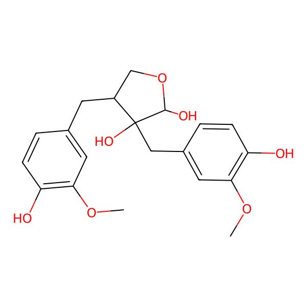 2D Structure of (2R,3R,4R)-3,4-bis[(4-hydroxy-3-methoxyphenyl)methyl]oxolane-2,3-diol