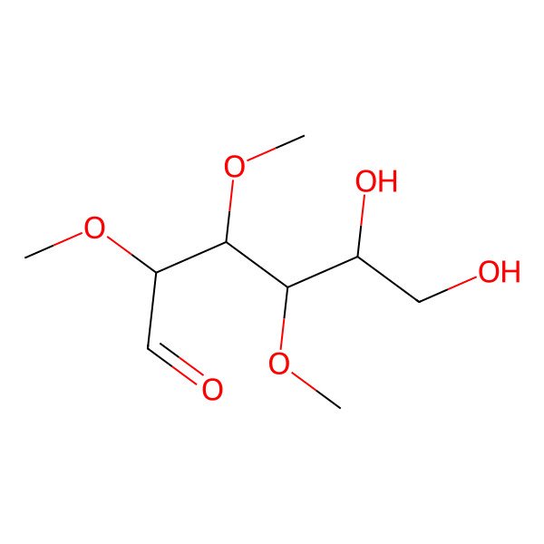 2D Structure of (2R,3R,4R,5R)-5,6-dihydroxy-2,3,4-trimethoxyhexanal