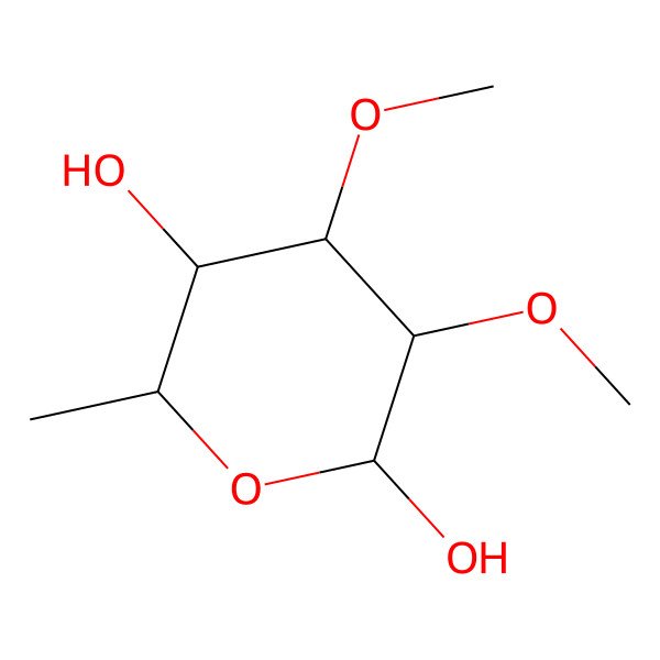 2D Structure of (2R,3R,4R,5R,6R)-3,4-dimethoxy-6-methyloxane-2,5-diol