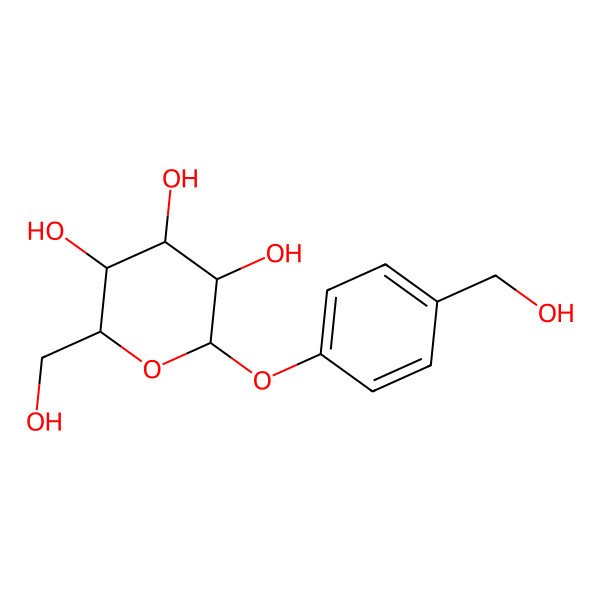 2D Structure of (2R,3R,4R,5R,6S)-2-(hydroxymethyl)-6-[4-(hydroxymethyl)phenoxy]oxane-3,4,5-triol