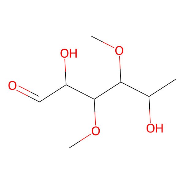 2D Structure of (2R,3R,4R,5S)-2,5-dihydroxy-3,4-dimethoxyhexanal 2D Structure of (2R,3R,4R,5S)-2,5-dihydroxy-3,4-dimethoxyhexanal