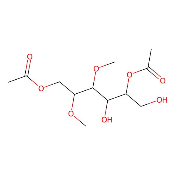 2D Structure of [(2R,3R,4R,5S)-5-acetyloxy-4,6-dihydroxy-2,3-dimethoxyhexyl] acetate