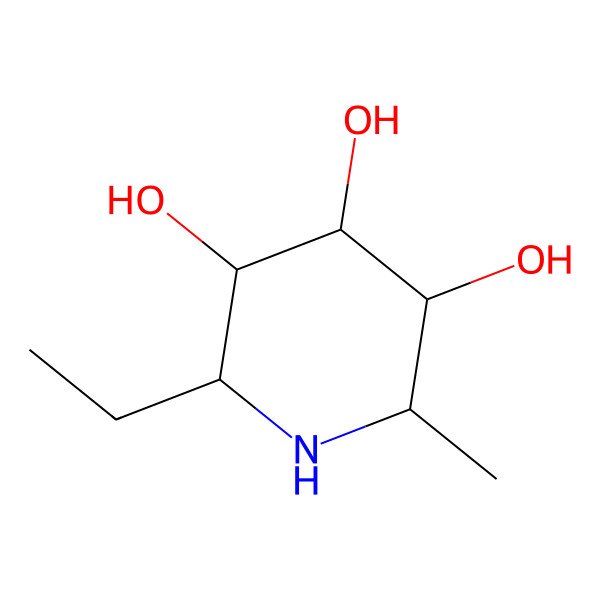 2D Structure of (2R,3R,4R,5S,6R)-2-ethyl-6-methylpiperidine-3,4,5-triol
