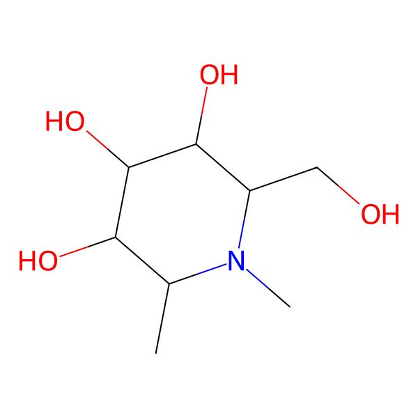 2D Structure of (2R,3R,4R,5S,6R)-2-(hydroxymethyl)-1,6-dimethylpiperidine-3,4,5-triol 2D Structure of (2R,3R,4R,5S,6R)-2-(hydroxymethyl)-1,6-dimethylpiperidine-3,4,5-triol