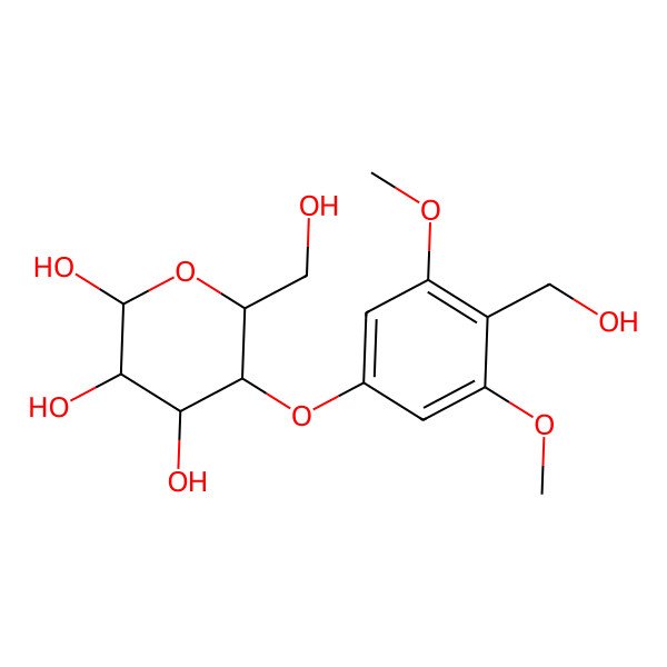 2D Structure of (2R,3R,4R,5S,6R)-6-(hydroxymethyl)-5-[4-(hydroxymethyl)-3,5-dimethoxyphenoxy]oxane-2,3,4-triol