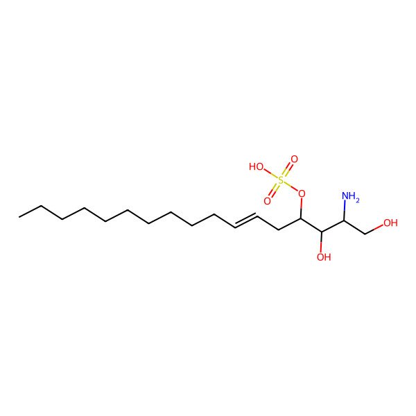 2D Structure of [(2R,3R,4S)-2-amino-1,3-dihydroxyheptadec-6-en-4-yl] hydrogen sulfate