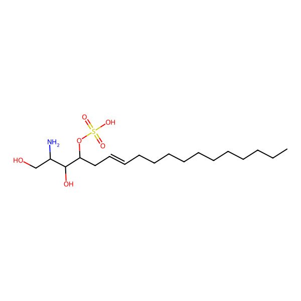 2D Structure of [(2R,3R,4S)-2-amino-1,3-dihydroxyoctadec-6-en-4-yl] hydrogen sulfate