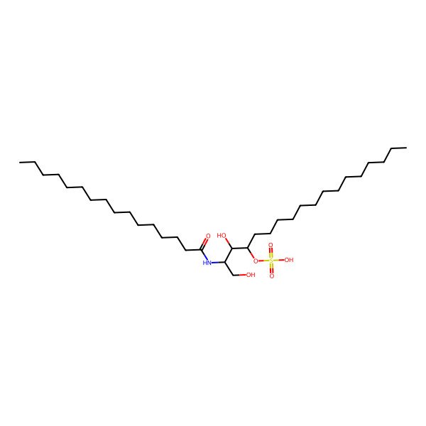 2D Structure of [(2R,3R,4S)-2-(hexadecanoylamino)-1,3-dihydroxyoctadecan-4-yl] hydrogen sulfate