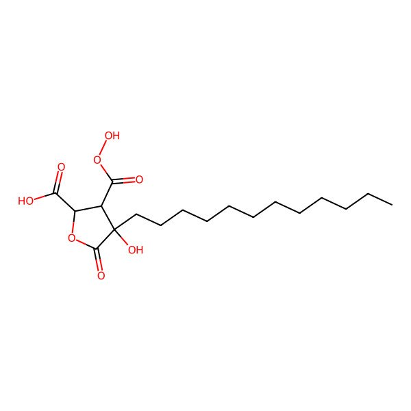 2D Structure of (2R,3R,4S)-3-carbonoperoxoyl-4-dodecyl-4-hydroxy-5-oxooxolane-2-carboxylic acid