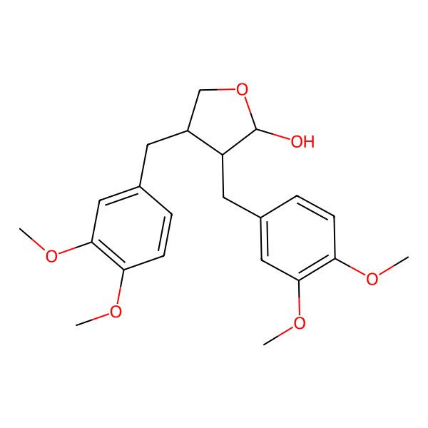 2D Structure of (2R,3R,4S)-3,4-bis[(3,4-dimethoxyphenyl)methyl]oxolan-2-ol