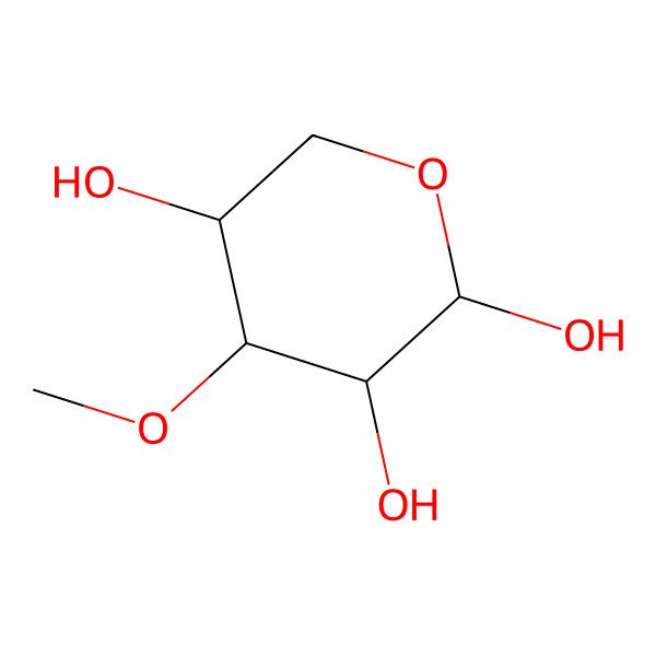 2D Structure of (2R,3R,4S,5R)-4-methoxyoxane-2,3,5-triol