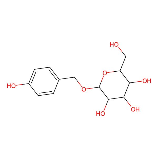 2D Structure of (2R,3R,4S,5R,6R)-2-(hydroxymethyl)-6-[(4-hydroxyphenyl)methoxy]oxane-3,4,5-triol
