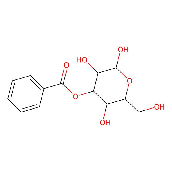 2D Structure of ((2R,3R,4S,5R,6R)-2,3,5-trihydroxy-6-(hydroxymethyl)oxan-4-yl) benzoate