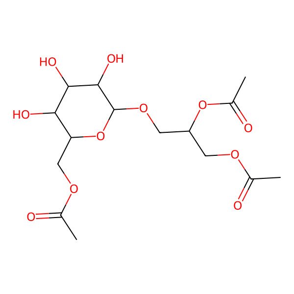 2D Structure of [(2R,3R,4S,5R,6R)-6-[(2S)-2,3-diacetyloxypropoxy]-3,4,5-trihydroxyoxan-2-yl]methyl acetate