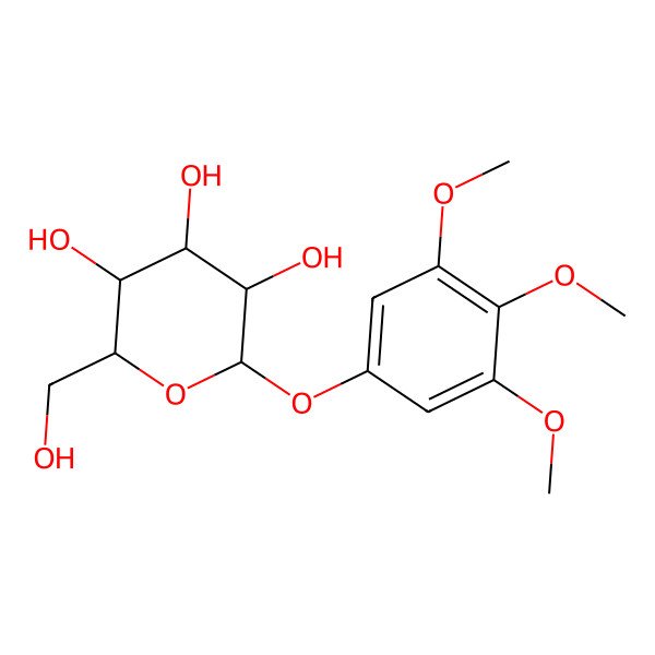 2D Structure of (2R,3R,4S,5R,6S)-2-(hydroxymethyl)-6-(3,4,5-trimethoxyphenoxy)oxane-3,4,5-triol