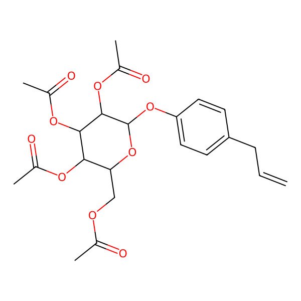 2D Structure of [(2R,3R,4S,5R,6S)-3,4,5-triacetyloxy-6-(4-prop-2-enylphenoxy)oxan-2-yl]methyl acetate