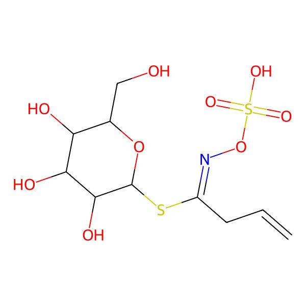 2D Structure of [(2R,3R,4S,5R,6S)-3,4,5-trihydroxy-6-(hydroxymethyl)oxan-2-yl] (1E)-N-sulfooxybut-3-enimidothioate