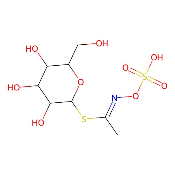 2D Structure of [(2R,3R,4S,5R,6S)-3,4,5-trihydroxy-6-(hydroxymethyl)oxan-2-yl] (1E)-N-sulfooxyethanimidothioate
