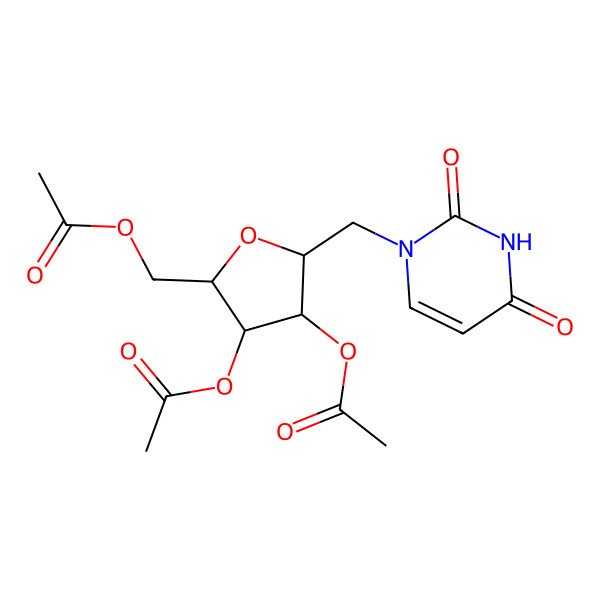 2D Structure of [(2R,3R,4S,5S)-3,4-diacetyloxy-5-[(2,4-dioxopyrimidin-1-yl)methyl]oxolan-2-yl]methyl acetate