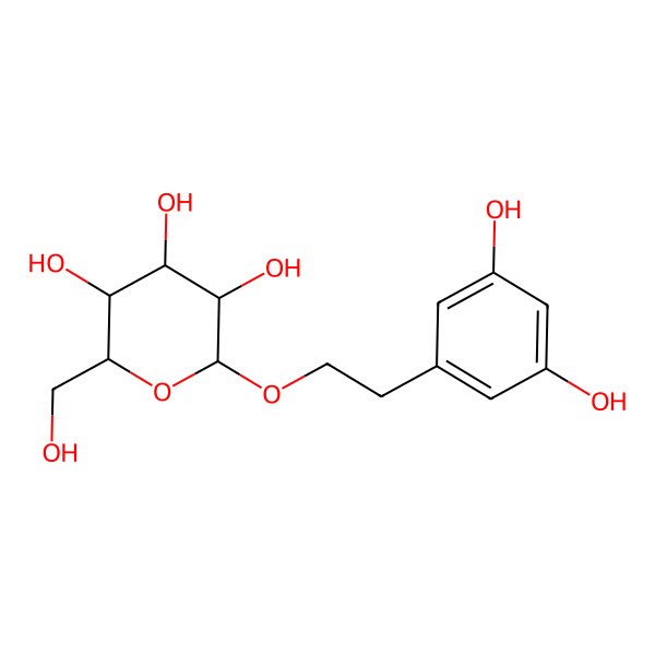 2D Structure of (2R,3R,4S,5S,6R)-2-[2-(3,5-dihydroxyphenyl)ethoxy]-6-(hydroxymethyl)oxane-3,4,5-triol