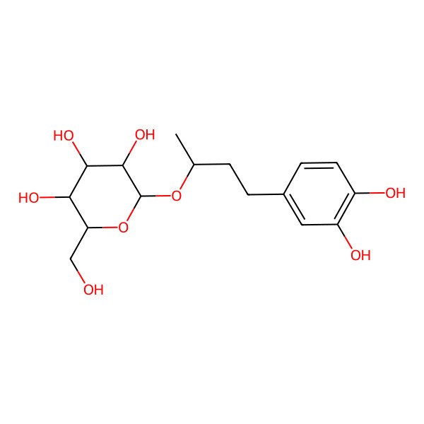 2D Structure of (2R,3R,4S,5S,6R)-2-[(2R)-4-(3,4-dihydroxyphenyl)butan-2-yl]oxy-6-(hydroxymethyl)oxane-3,4,5-triol