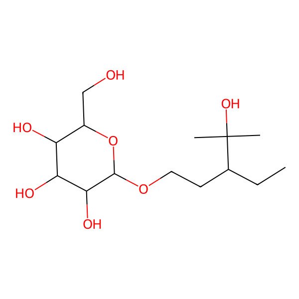 2D Structure of (2R,3R,4S,5S,6R)-2-[(3R)-3-ethyl-4-hydroxy-4-methylpentoxy]-6-(hydroxymethyl)oxane-3,4,5-triol