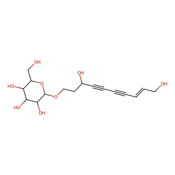 2D Structure of (2R,3R,4S,5S,6R)-2-[(E,3S)-3,10-dihydroxydec-8-en-4,6-diynoxy]-6-(hydroxymethyl)oxane-3,4,5-triol