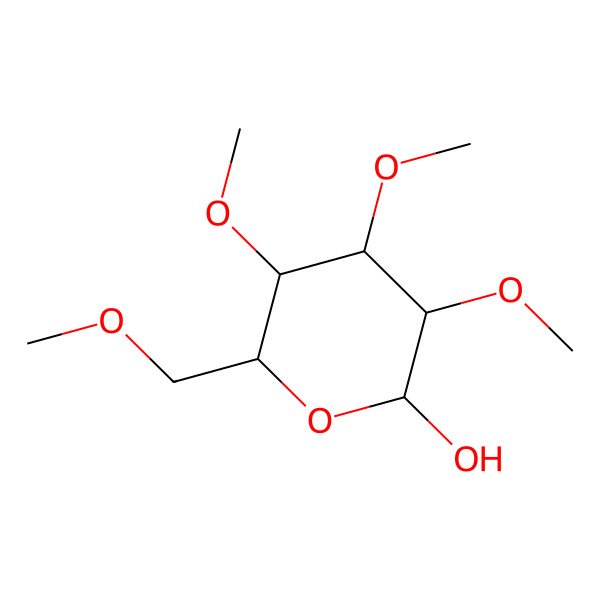 2D Structure of (2R,3R,4S,5S,6R)-3,4,5-trimethoxy-6-(methoxymethyl)oxan-2-ol