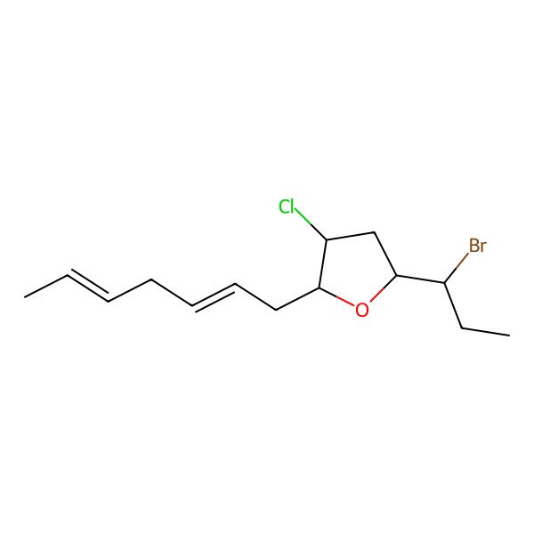 2D Structure of (2R,3R,5R)-5-[(1R)-1-bromopropyl]-3-chloro-2-[(2Z,5E)-hepta-2,5-dienyl]oxolane
