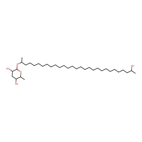 2D Structure of (2R,3R,5R,6S)-2-[(2R,28R)-28-hydroxynonacosan-2-yl]oxy-6-methyloxane-3,5-diol