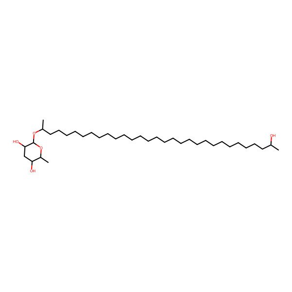 2D Structure of (2R,3R,5R,6S)-2-[(2S,30R)-30-hydroxyhentriacontan-2-yl]oxy-6-methyloxane-3,5-diol