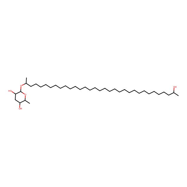 2D Structure of (2R,3R,5R,6S)-2-[(2S,32R)-32-hydroxytritriacontan-2-yl]oxy-6-methyloxane-3,5-diol