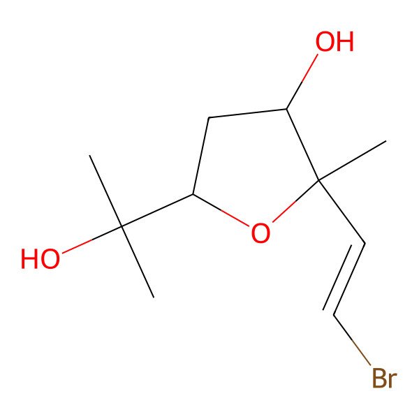 2D Structure of (2R,3R,5S)-2-[(E)-2-bromoethenyl]-5-(2-hydroxypropan-2-yl)-2-methyloxolan-3-ol