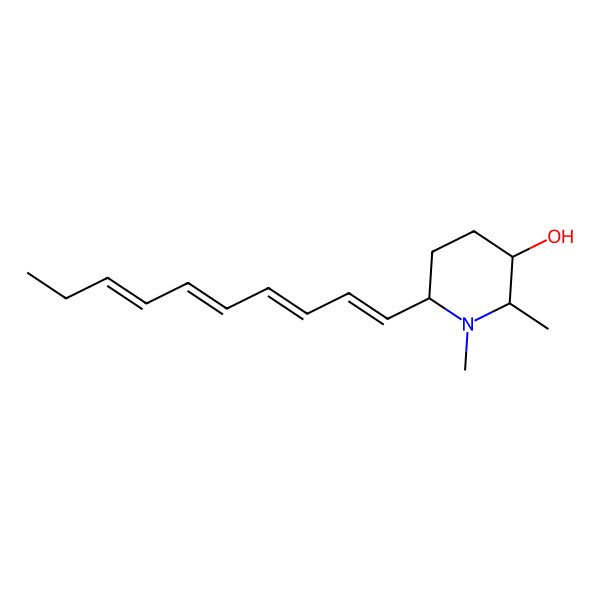 2D Structure of (2R,3R,6R)-6-[(1E,3E,5E,7E)-deca-1,3,5,7-tetraenyl]-1,2-dimethylpiperidin-3-ol