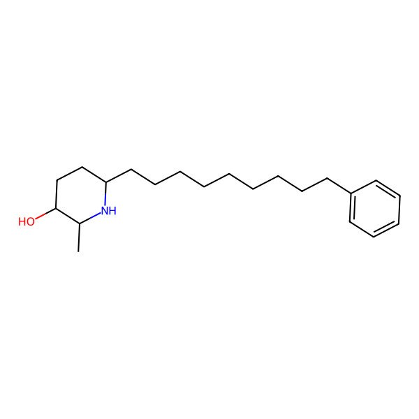 2D Structure of (2R,3R,6S)-2-methyl-6-(9-phenylnonyl)piperidin-3-ol