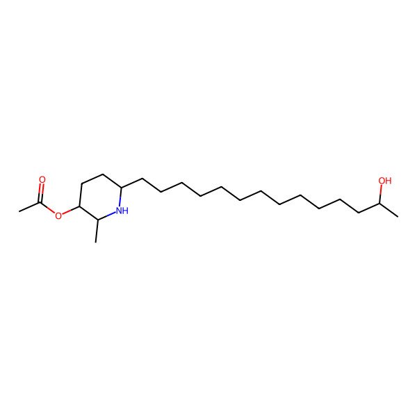 2D Structure of [(2R,3R,6S)-6-(13-hydroxytetradecyl)-2-methylpiperidin-3-yl] acetate