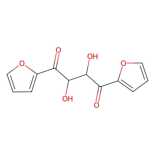 2D Structure of (2R,3S)-1,4-bis(furan-2-yl)-2,3-dihydroxybutane-1,4-dione