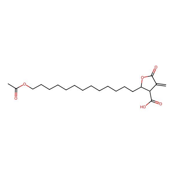 2D Structure of (2R,3S)-2-(13-acetyloxytridecyl)-4-methylidene-5-oxooxolane-3-carboxylic acid