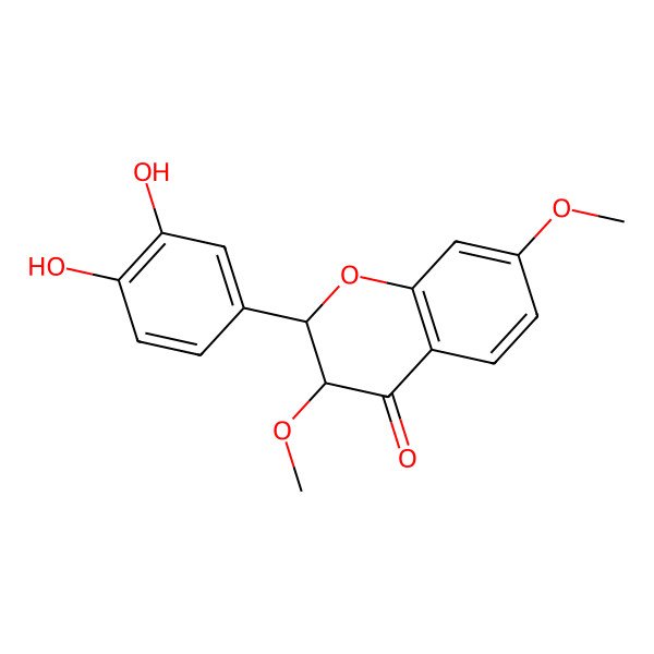 2D Structure of (2R,3S)-2-(3,4-dihydroxyphenyl)-3,7-dimethoxy-2,3-dihydrochromen-4-one