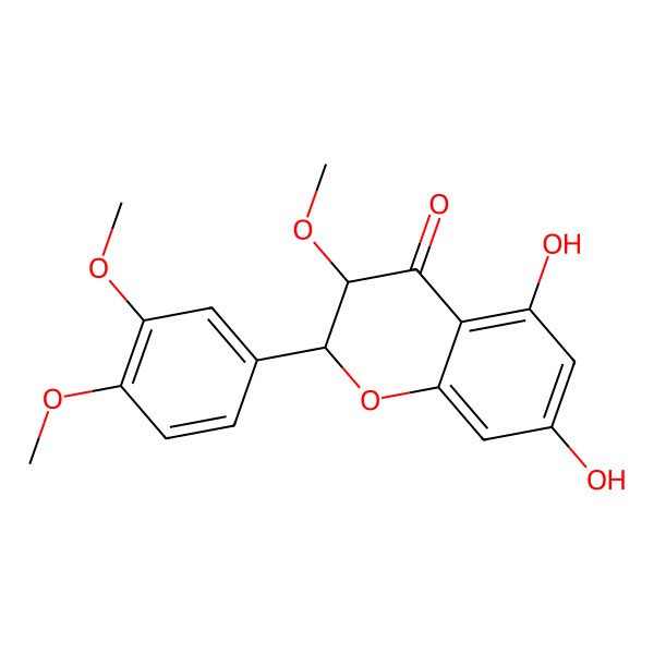 2D Structure of (2R,3S)-2-(3,4-dimethoxyphenyl)-5,7-dihydroxy-3-methoxy-2,3-dihydrochromen-4-one