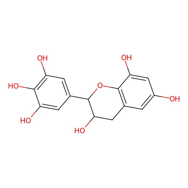 2D Structure of (2R,3S)-2-(3,4,5-trihydroxyphenyl)-3,4-dihydro-2H-chromene-3,6,8-triol 2D Structure of (2R,3S)-2-(3,4,5-trihydroxyphenyl)-3,4-dihydro-2H-chromene-3,6,8-triol